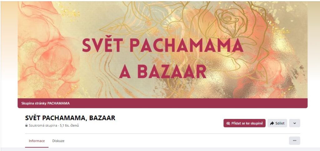 FB skupina SVĚT PACHAMAMA a BAZAAR.